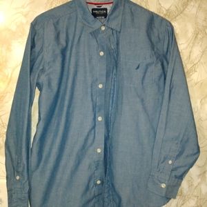 Boys Nautica long sleeve button up